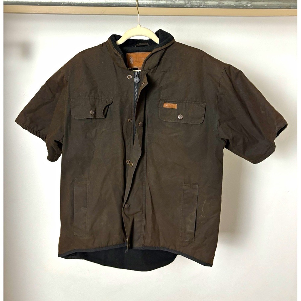 Outback Trading Co Men's M Brown Lined Waterproof Sleeved Vest Zip/WAXED 6037